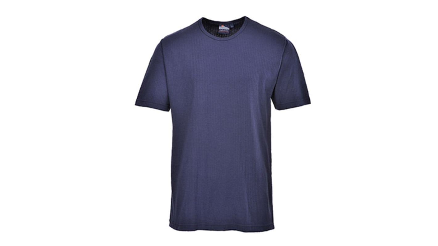 Portwest Navy Cotton, Polyester Short Sleeve T-Shirt, UK- S, EUR- S