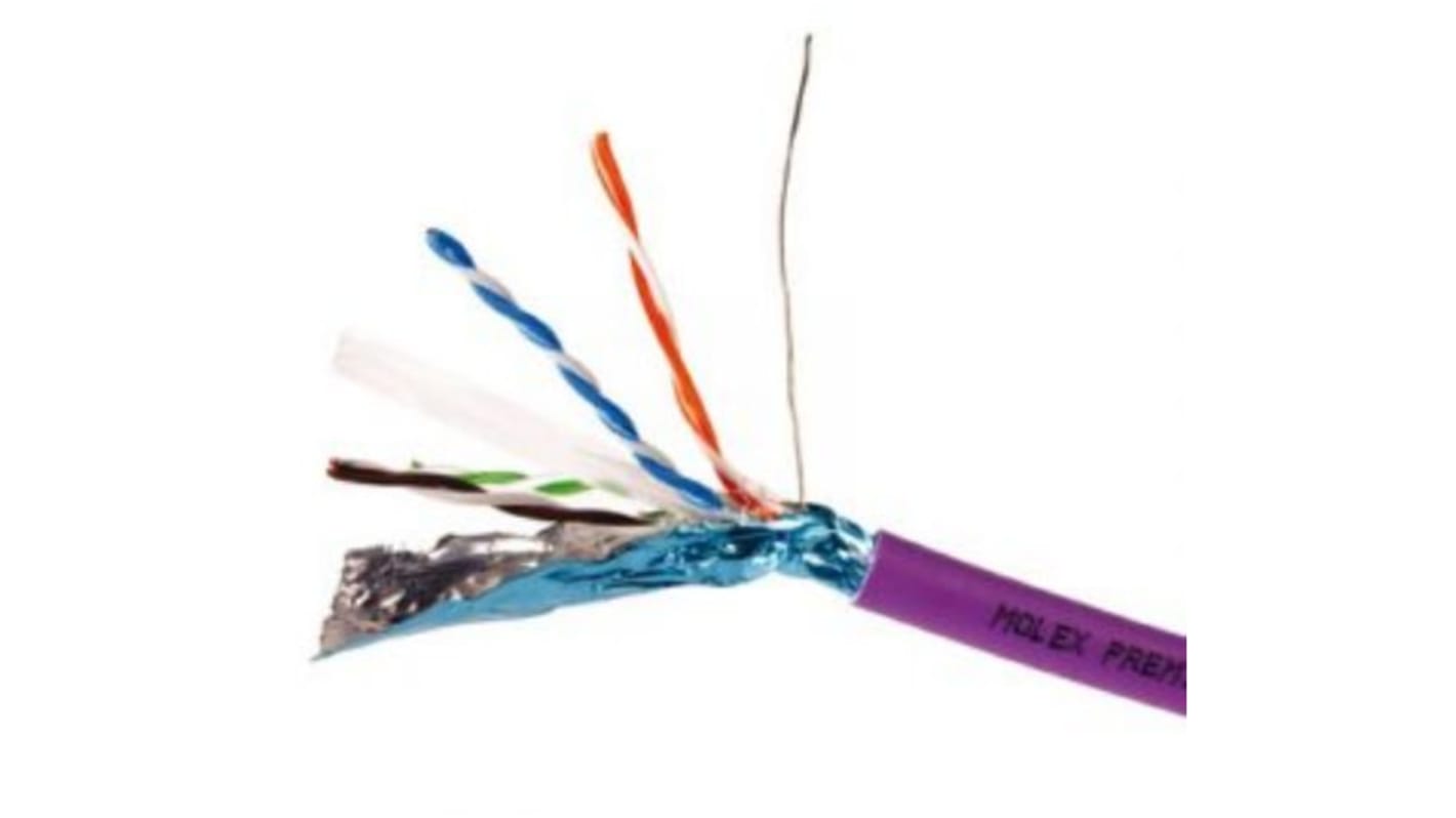 Cavo Ethernet Cat6 (F/UTP) Molex Premise Networks col. Porpora, L. 500m, Senza terminazione