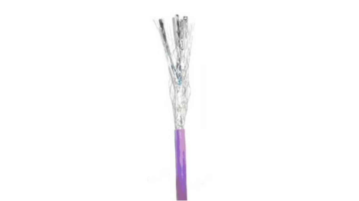 Molex Premise Networks Cat6a Ethernet Cable, S/FTP, Purple, 500m