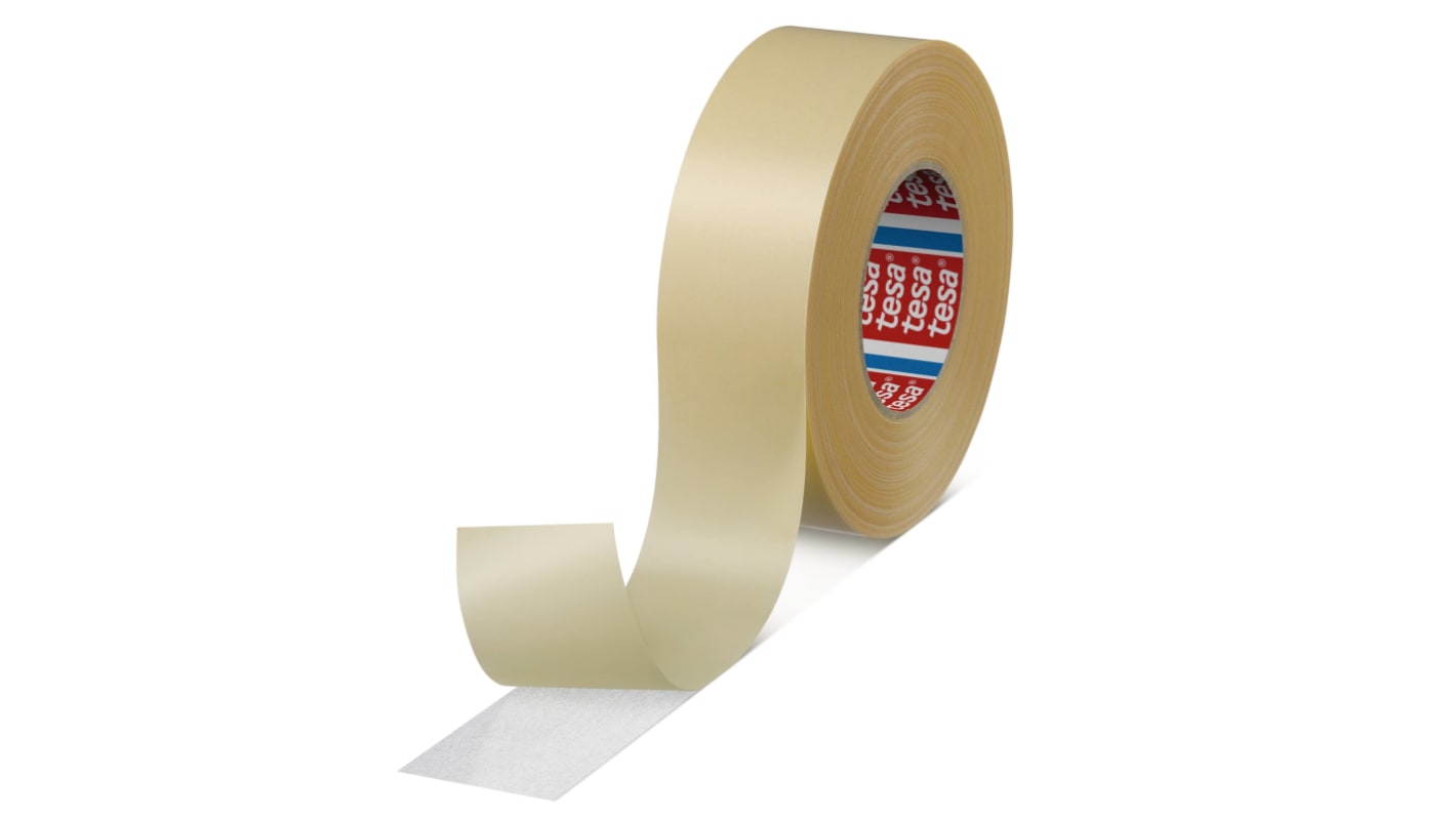 Tesa 5939 White Double Sided Cloth Tape, 235 Thick, 5,5 N/cm, Cloth Backing, 50mm x 50m