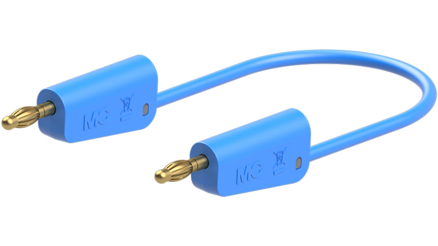 Staubli Test lead, 19A, 30V ac, Blue, 1m Lead Length