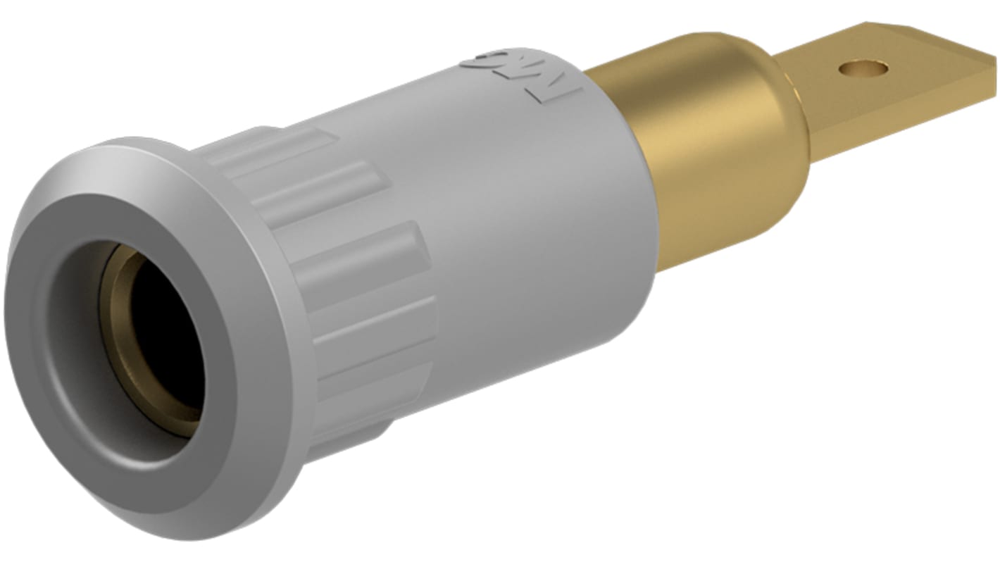 Staubli Grey Socket Test Socket, Tab Termination, 25A, 30V ac, Gold Plating