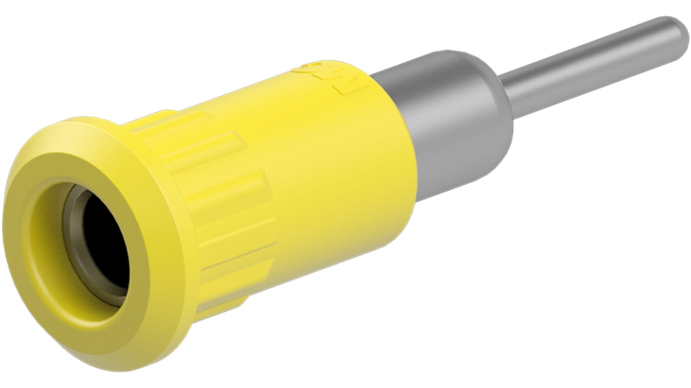 Staubli Yellow Socket Test Socket, Solder Termination, 25A, 30V ac, Nickel Plating