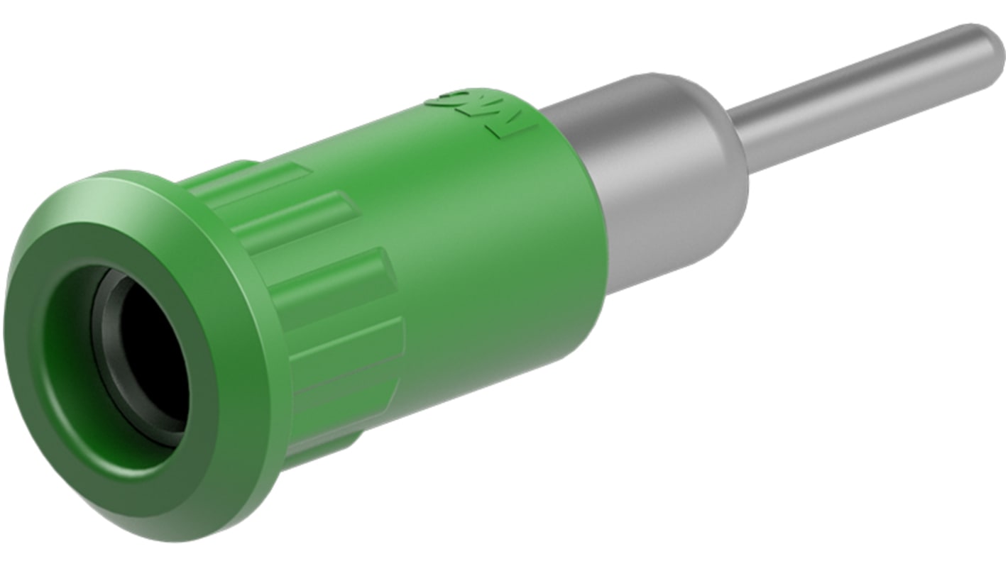 Staubli Green Socket Test Socket, Solder Termination, 25A, 30V ac, Nickel Plating