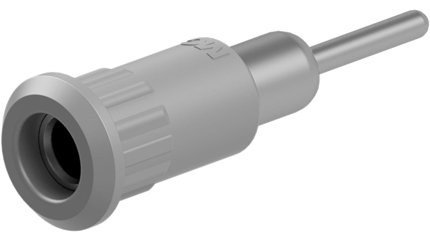 Staubli Grey Socket Test Socket, Solder Termination, 25A, 30V ac, Nickel Plating