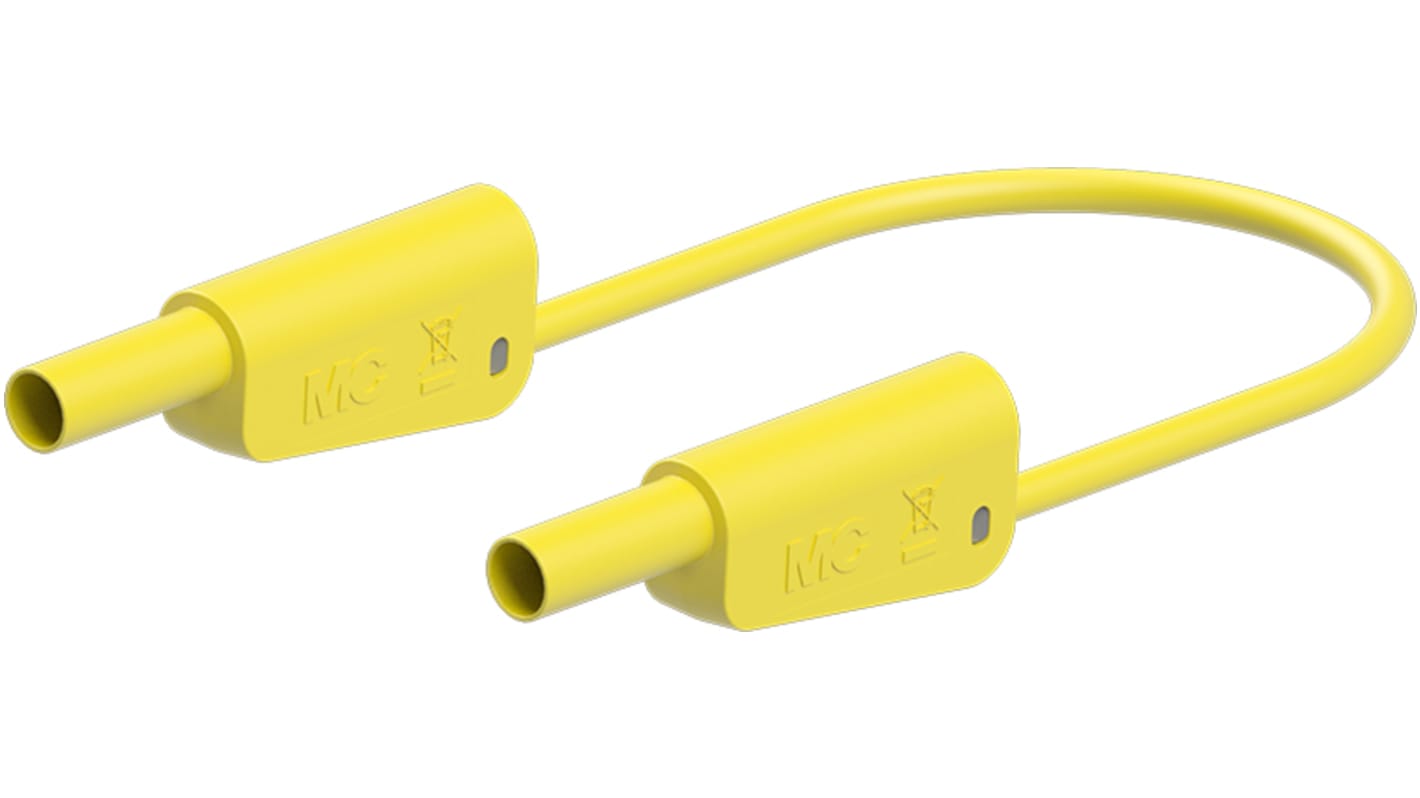 Staubli Test lead, 19A, 1kV, Yellow, 1m Lead Length