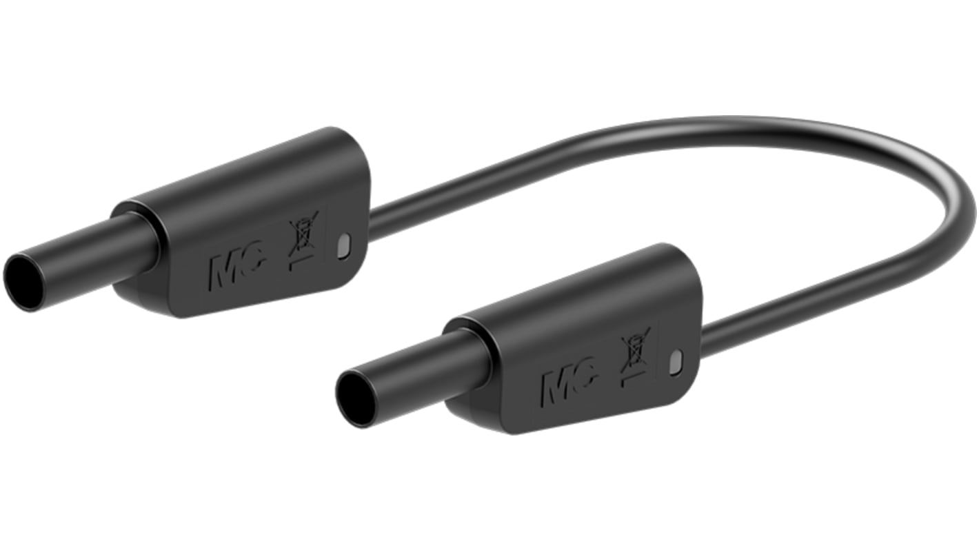 66.201410021 Staubli Test lead, 32A, 1kV, Black, 1m Lead Length RS