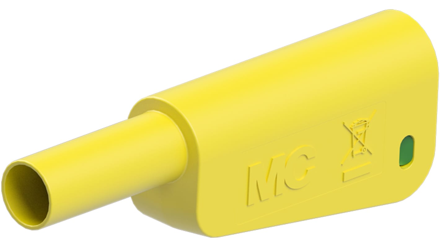 66.202320 Staubli Green/Yellow Plug Test Plug, Solder Termination
