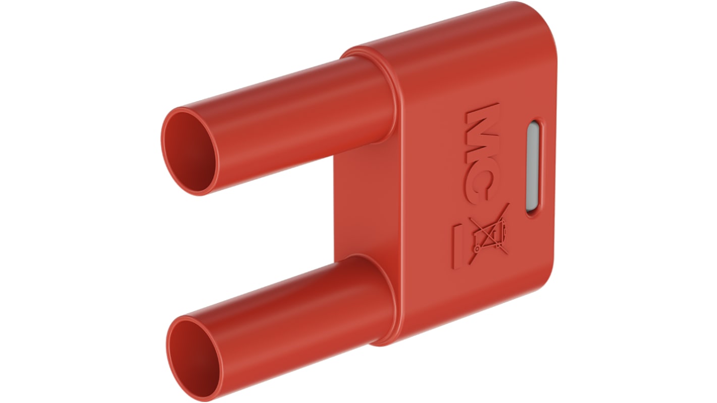 66.401222 Staubli Red Plug 4 mm Test Plug & Socket, 32A, 1kV, Nickel