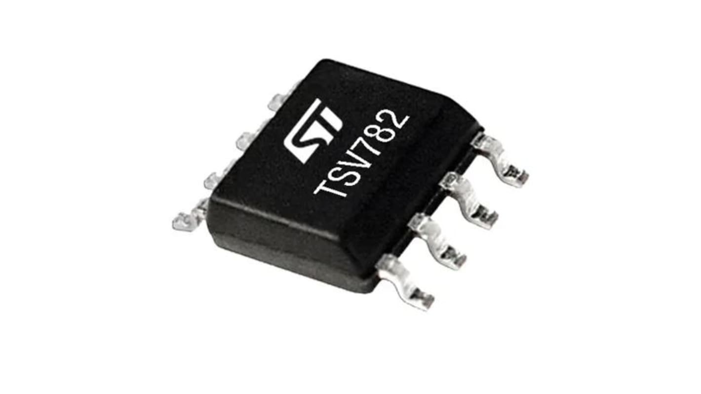 TSV782IDT STMicroelectronics, Op Amp Module 2, Rail to Rail Input/Output 120dB, 8-Pin SO8