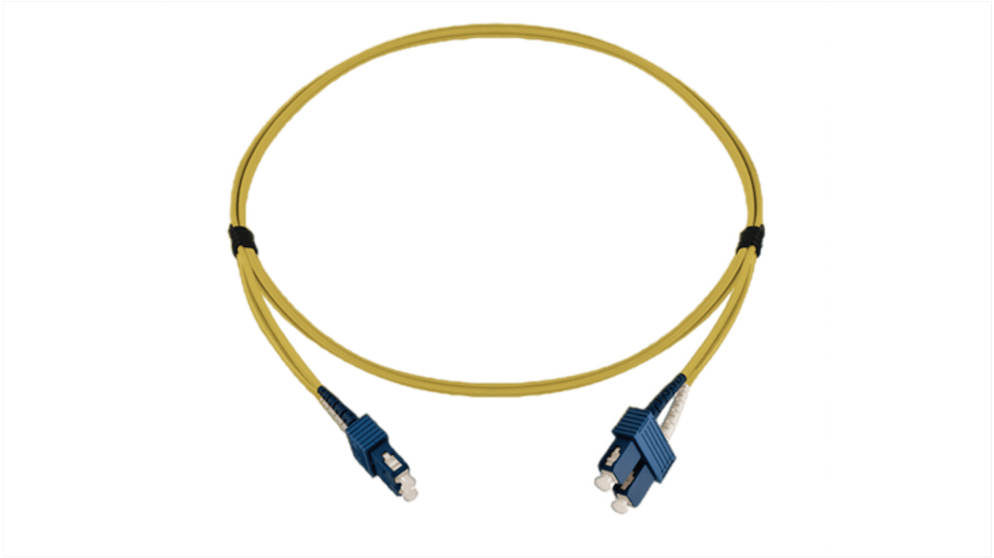 Câble fibre optique HellermannTyton Connectivity 1m Avec connecteur, Bidirectionnel, 2 fibres