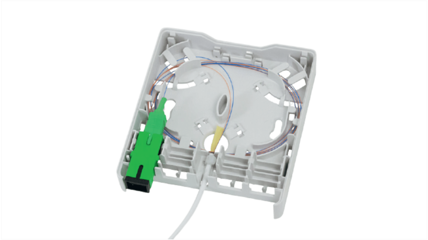 HellermannTyton Connectivity FWOA Wandsteckdose Geschirmt, 4 x Fibre 4-fach Auslass SC