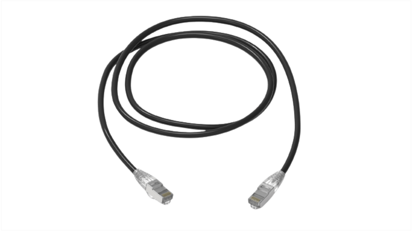 Câble Ethernet catégorie 6a S/FTP Amphenol Industrial, Noir, 1m Avec connecteur
