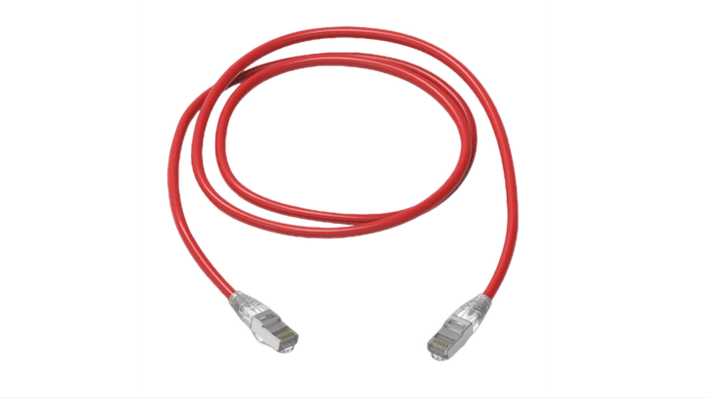 Amphenol Industrial Cat6a RJ45 to RJ45 Ethernet Cable, S/FTP, Red, 10m