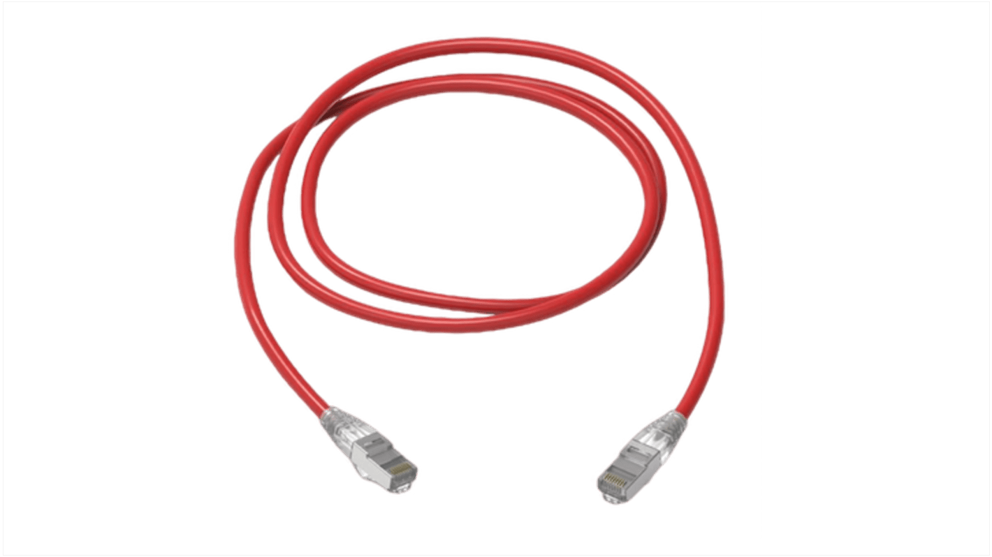 Amphenol Industrial Cat6a RJ45 to RJ45 Ethernet Cable, S/FTP, Red, 7m