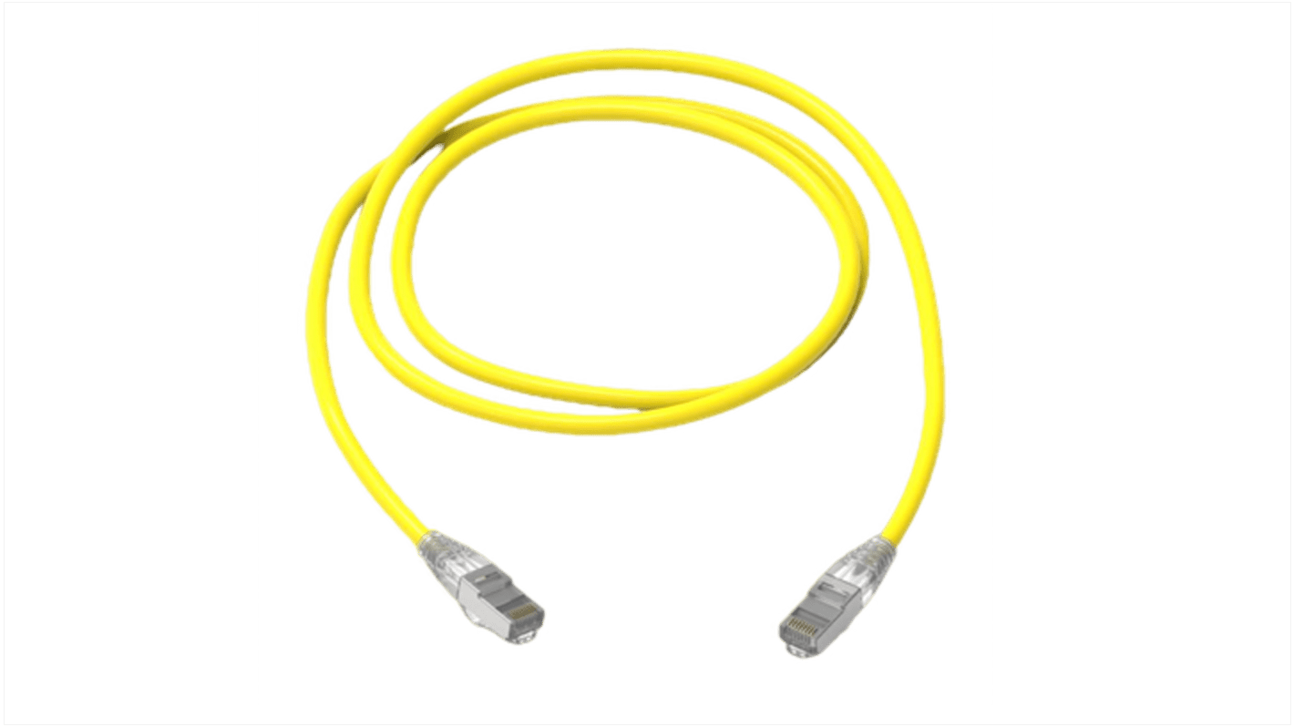 Amphenol Industrial Cat6a RJ45 to RJ45 Ethernet Cable, S/FTP, Yellow, 1m