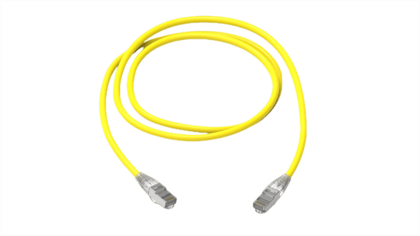 HellermannTyton Connectivity Cat6a RJ45 to RJ45 Ethernet Cable, S/FTP, Yellow, 2m