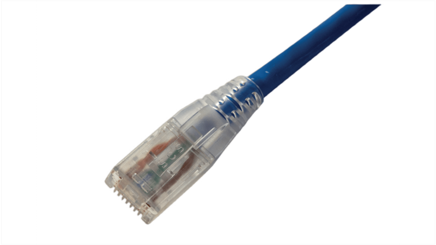 Amphenol Industrial Cat6 RJ45 to RJ45 Ethernet Cable, Unshielded, Blue, 1m