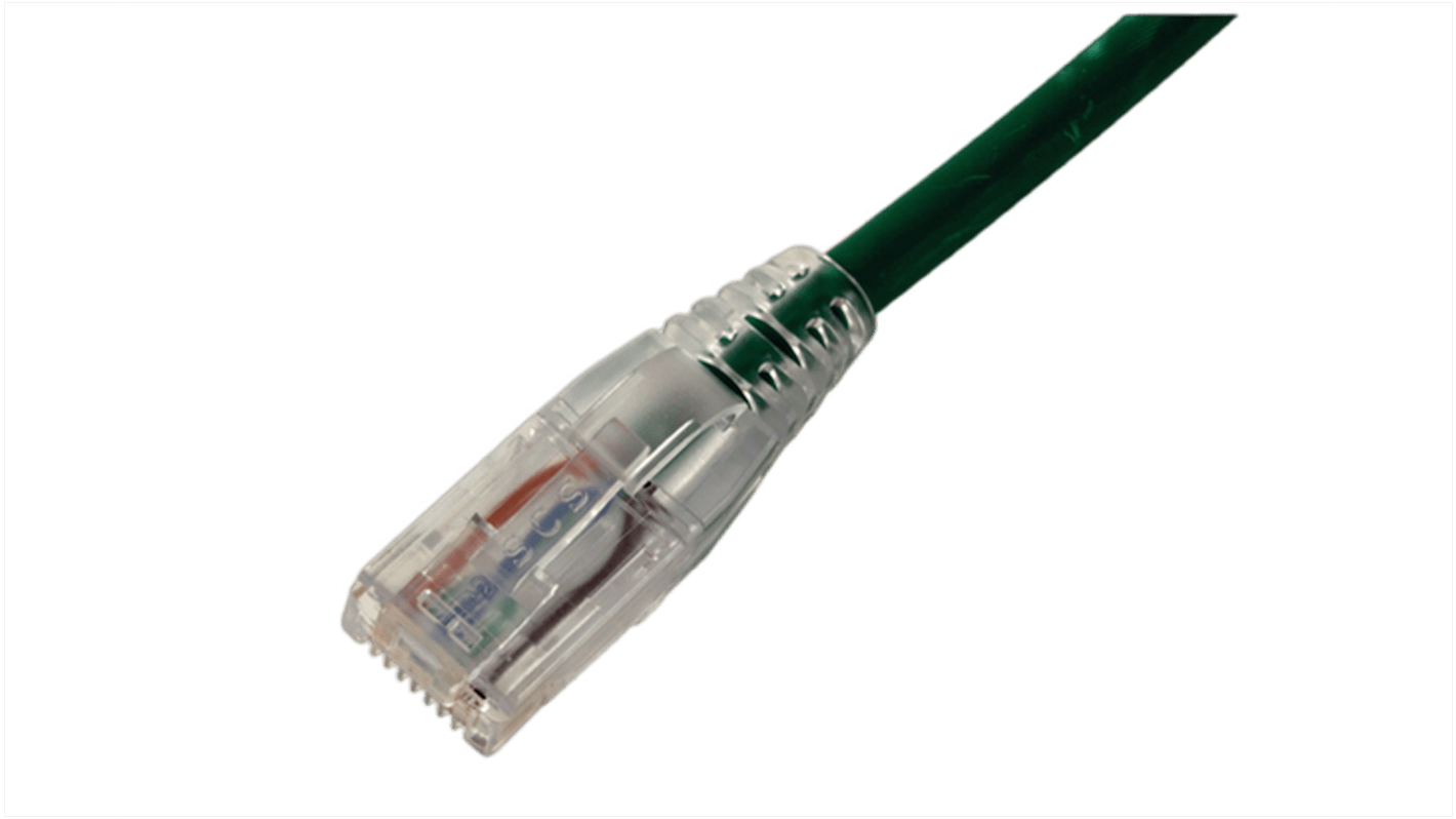 Amphenol Industrial Cat6 RJ45 to RJ45 Ethernet Cable, Unshielded, Green, 1m