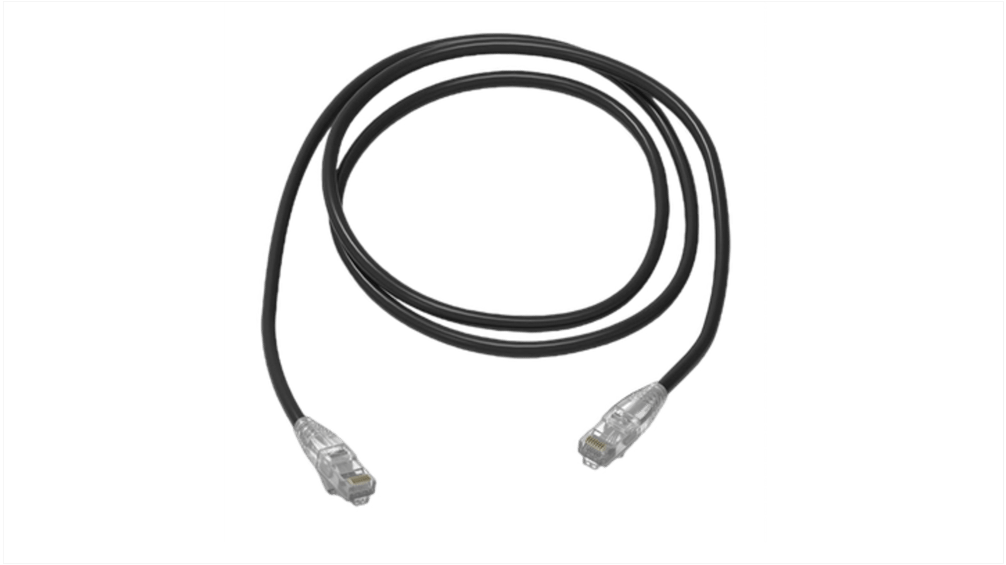 Amphenol Industrial Cat6 RJ45 to RJ45 Ethernet Cable, Unshielded, Black, 10m