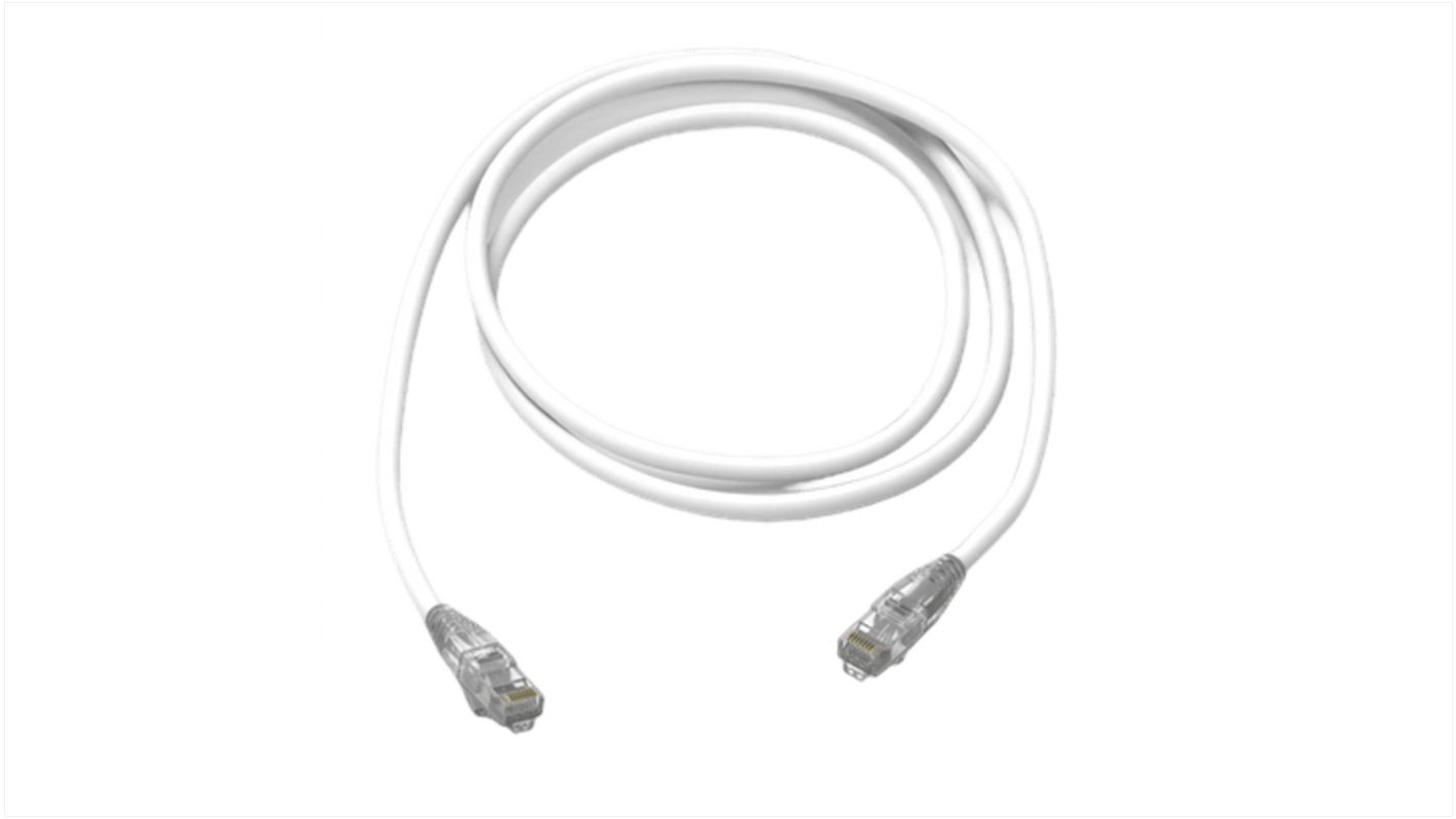 Amphenol Industrial Cat6 RJ45 to RJ45 Ethernet Cable, Unshielded, White, 10m