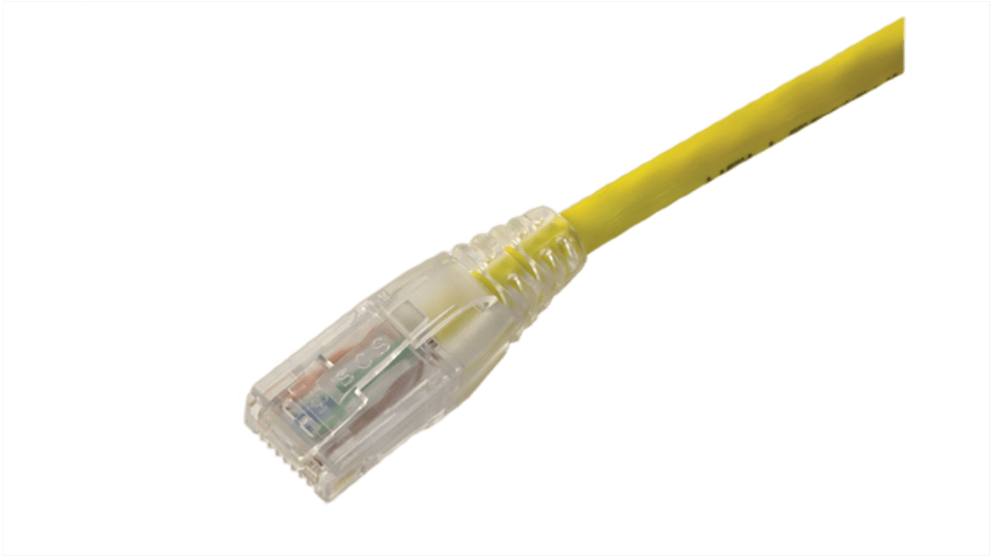 Amphenol Industrial Cat6 RJ45 to RJ45 Ethernet Cable, Unshielded, Yellow, 10m