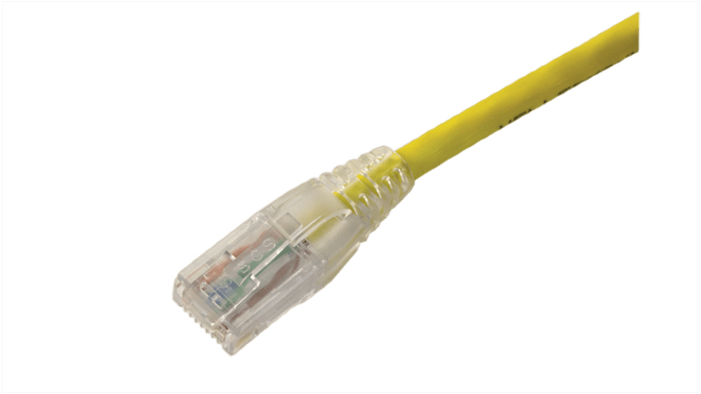 Amphenol Industrial Cat6 RJ45 to RJ45 Ethernet Cable, Unshielded, Yellow, 2m