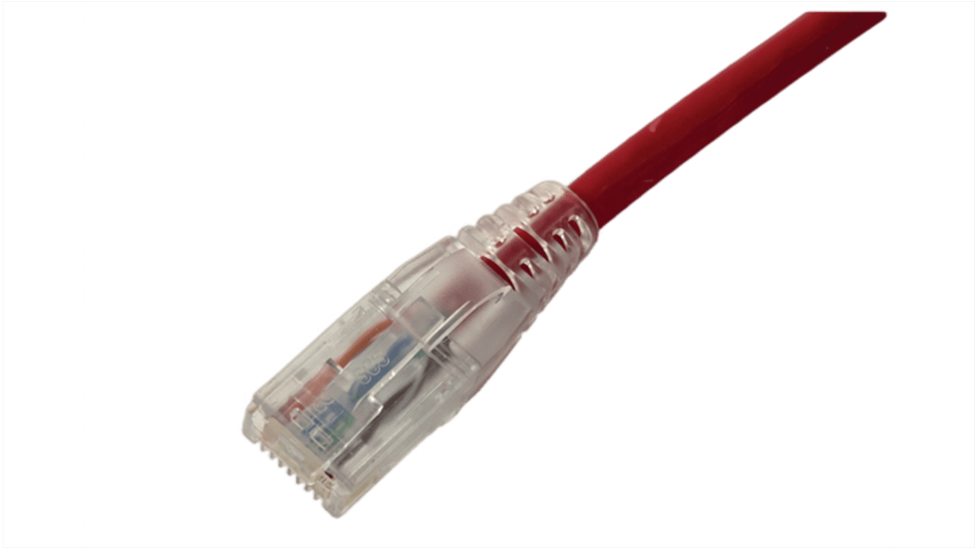 RJ45NGB3.0MRD HellermannTyton Cat6 Cable, Unshielded, Red