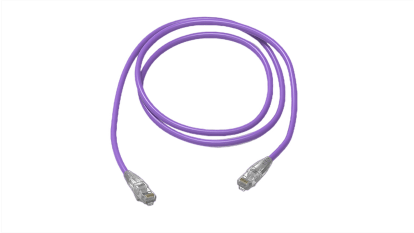 Amphenol Industrial Cat6 RJ45 to RJ45 Ethernet Cable, Unshielded, Purple, 40m