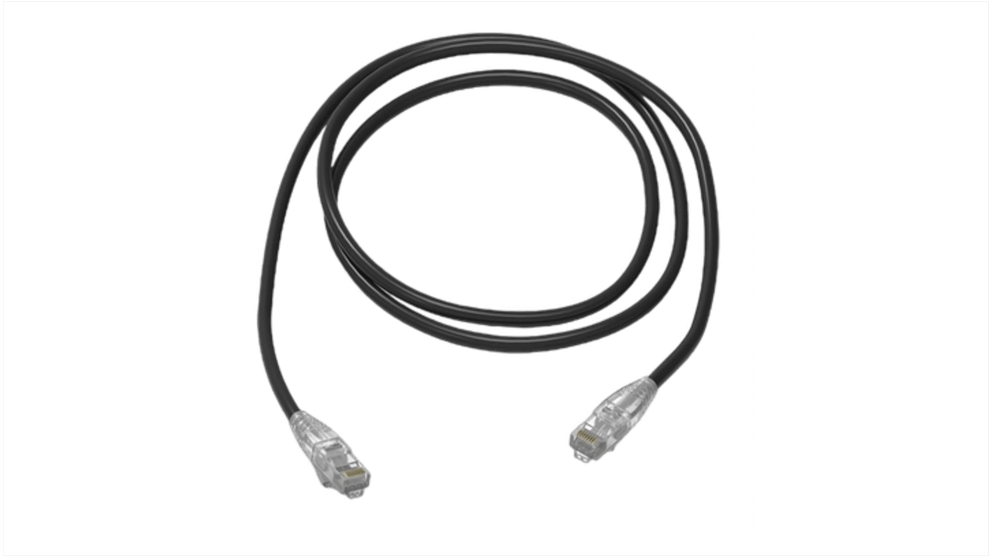 Amphenol Industrial Cat6 RJ45 to RJ45 Ethernet Cable, Unshielded, Black, 5m