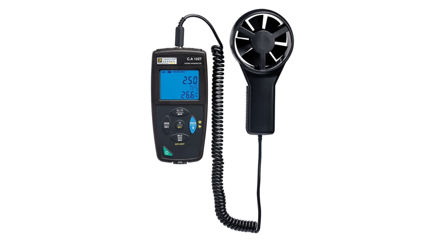 Chauvin Arnoux CA 1227 Anemometer bis 35m/s, 0.01m/s, Typ Flügelrad