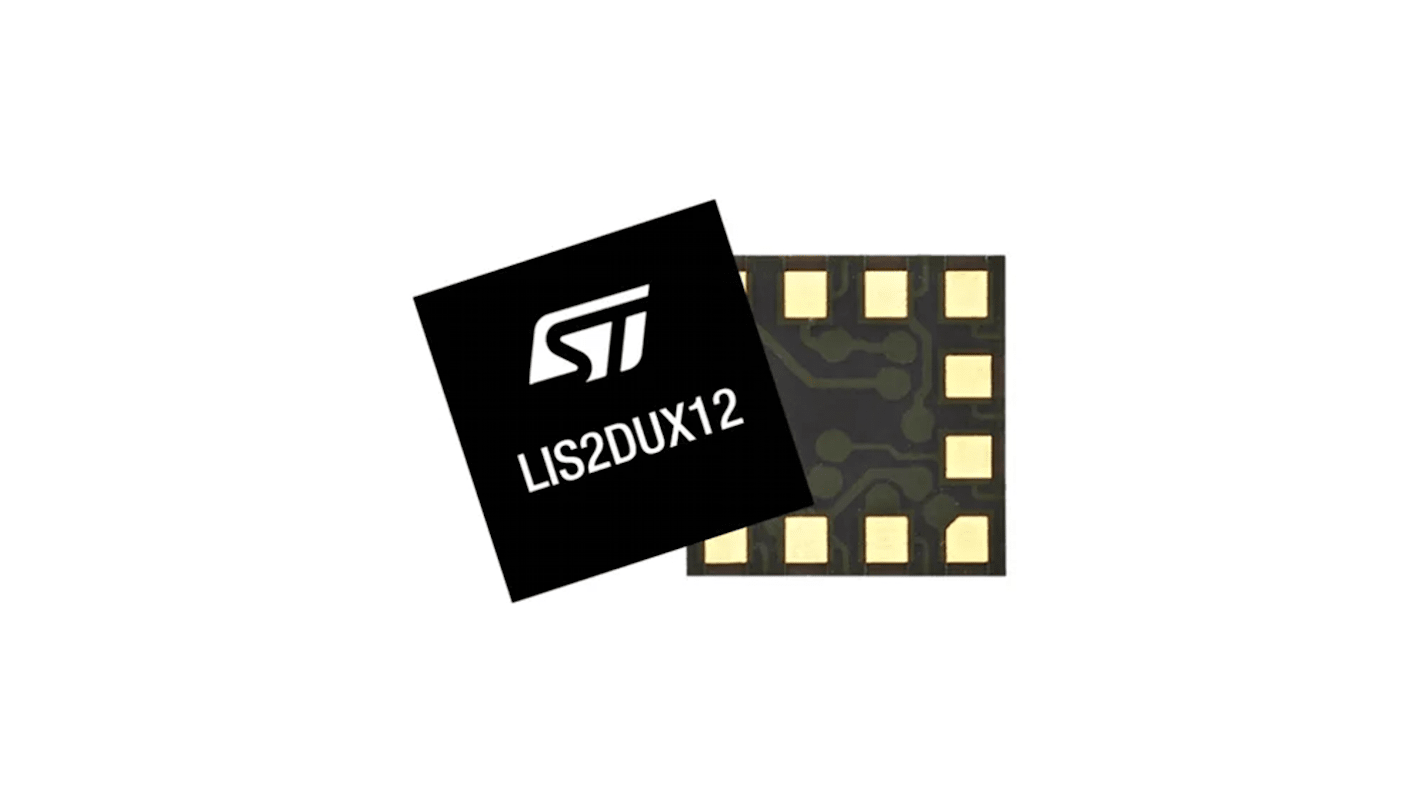 Accéléromètre STMicroelectronics 3 Axes, CMS SPI LGA, 12 broches