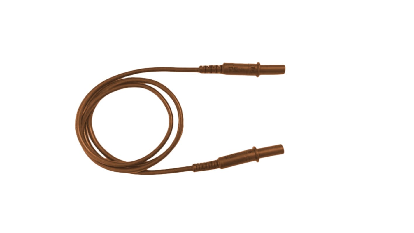 RS PRO Test Leads, 10A, 1000V, Brown, 1m Lead Length