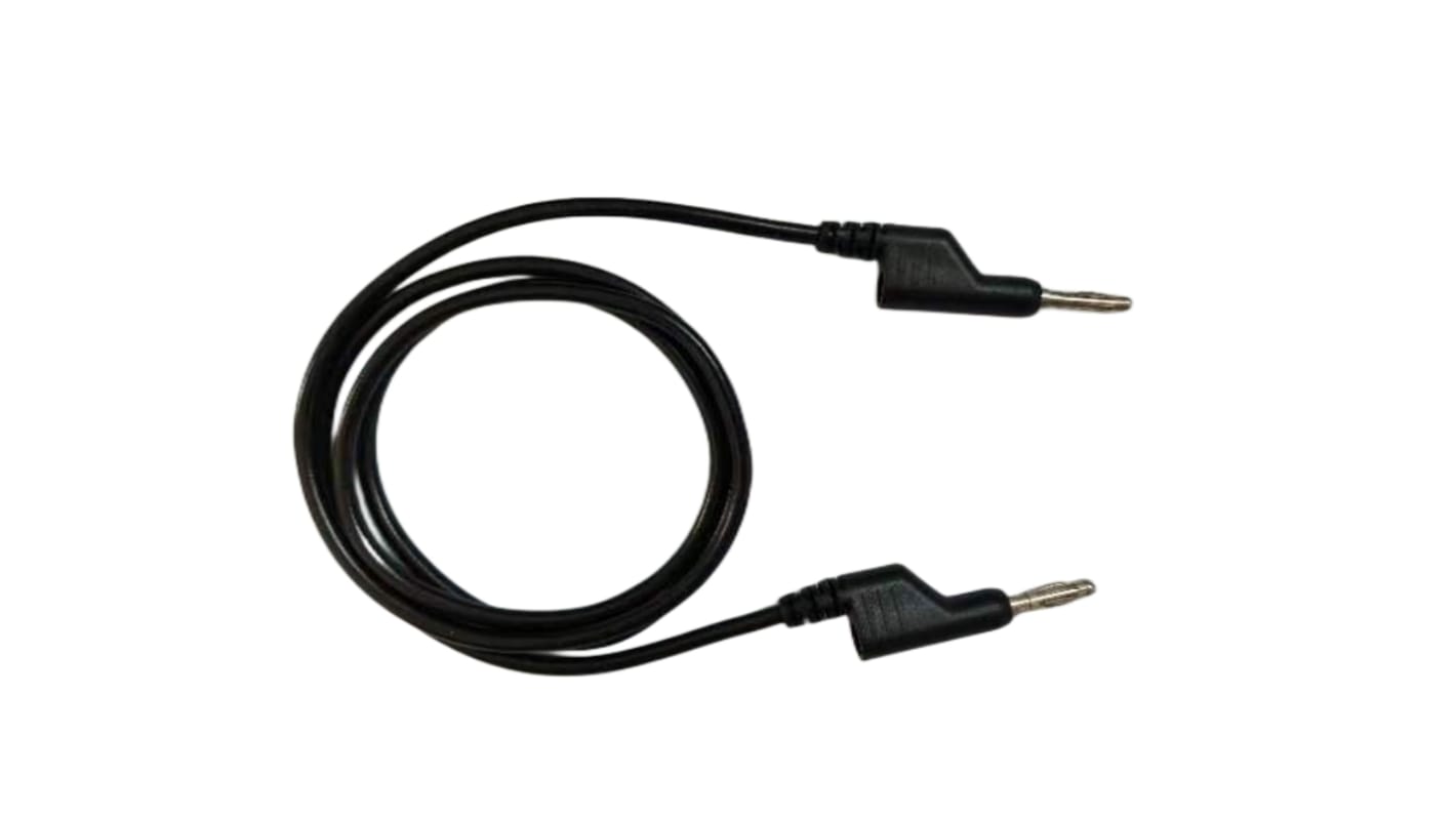 Zkušební vodiče, Černá, délka kabelů: 1m, Silikon, úroveň kategorie: CAT II