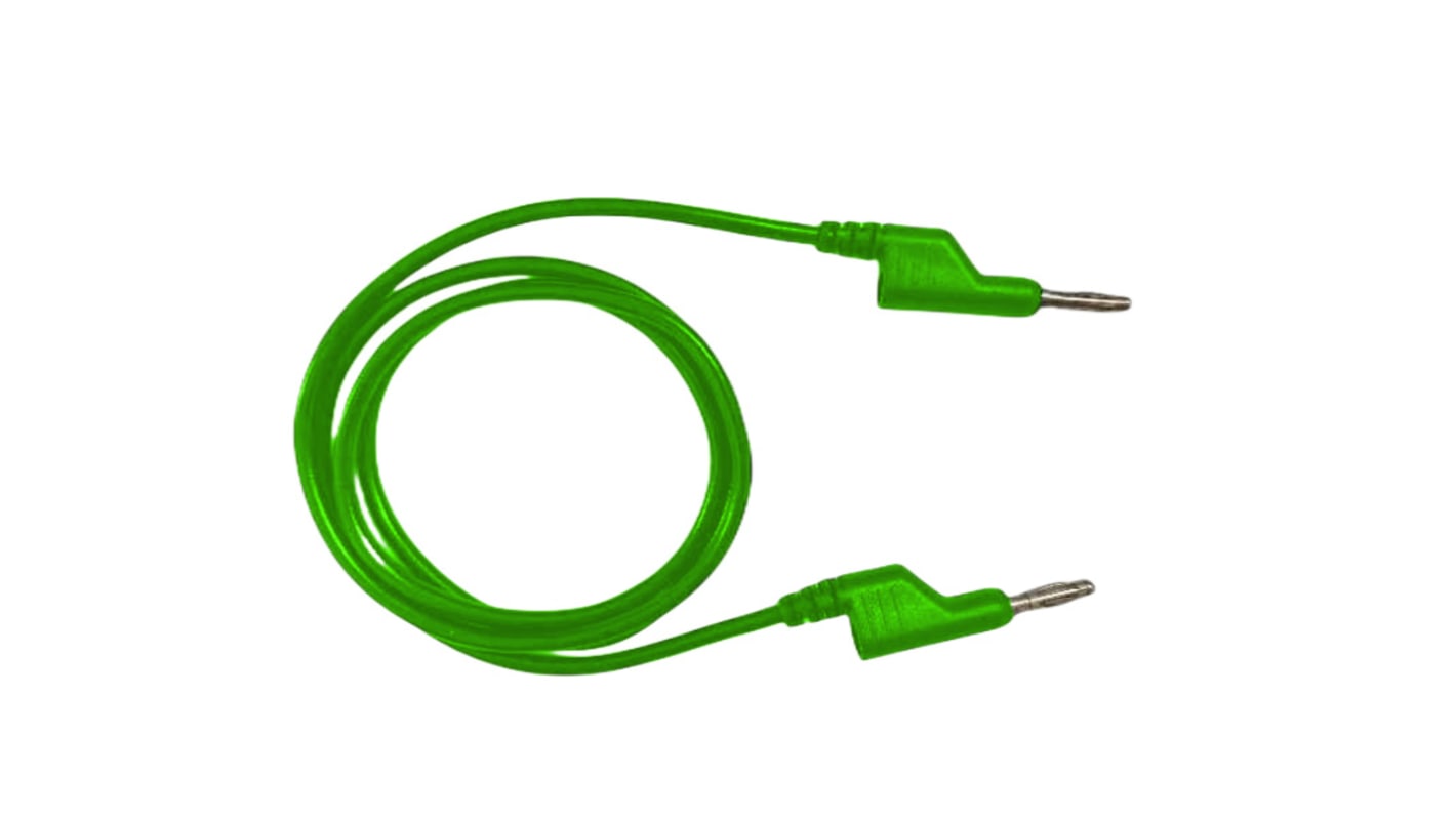 RS PRO Test Leads, 10A, 1000V, Green, 500mm Lead Length