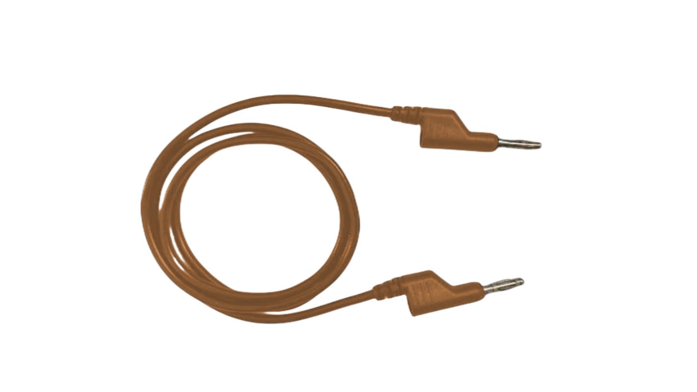 RS PRO Test Leads, 10A, 1000V, Brown, 1m Lead Length