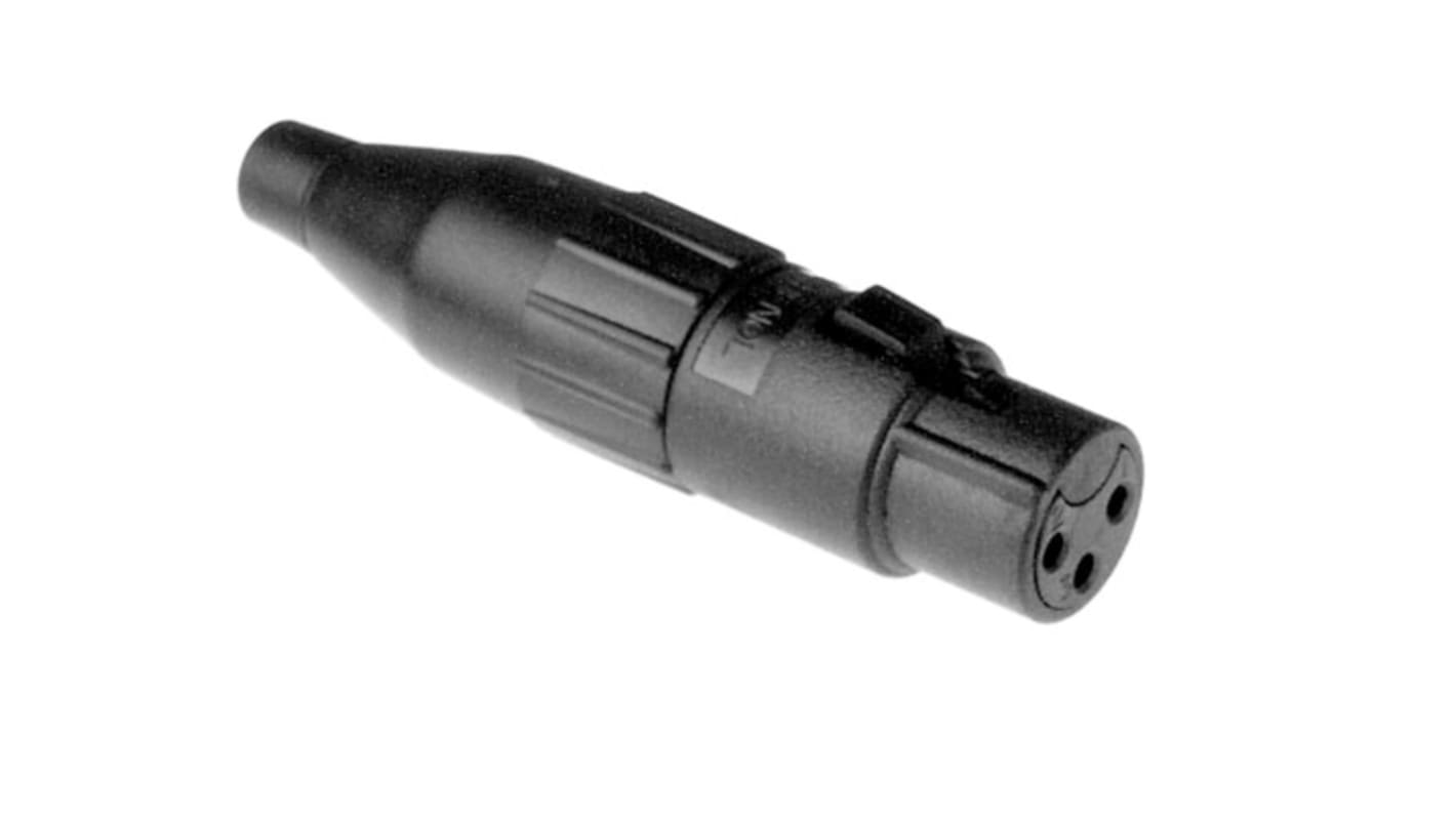 Conector XLR Hembra Recto de 3 pines Amphenol Audio revestidos de Plata, 15A, Montaje de Cable