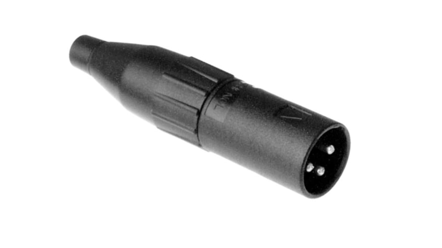 Conector XLR Macho Recto de 3 pines Amphenol Audio revestidos de Plata, 15A, Montaje de Cable