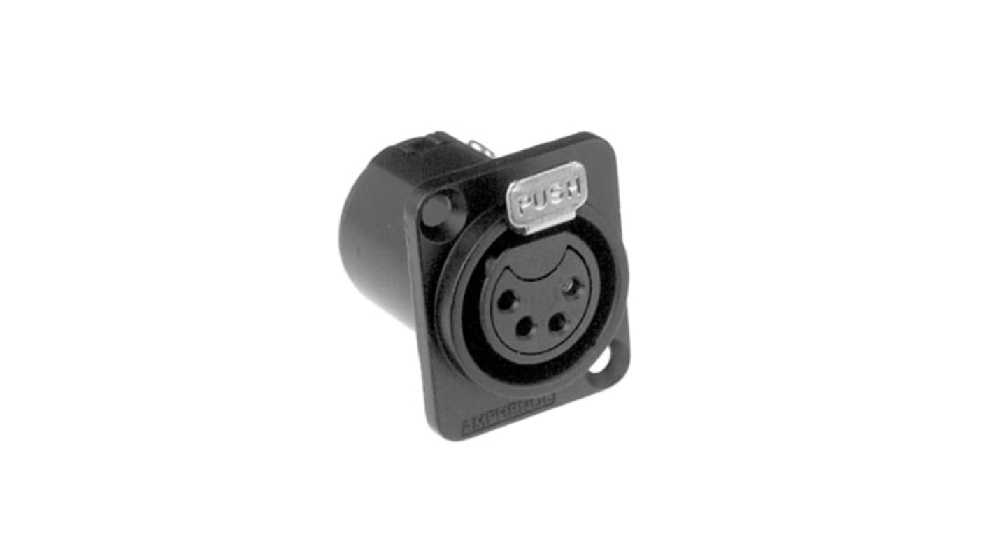 AC4FDZB Amphenol Audio Chassis Mount XLR Connector, Female, IP40, 133 V, 4 Way, Silver Plating