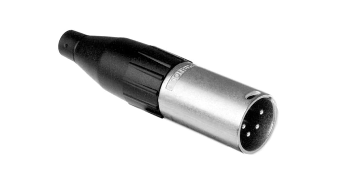 Amphenol Audio Stecker Gerade 4-polig Kabelmontage versilbert Schwarz, Silber XLR-Steckverbinder, 133 V