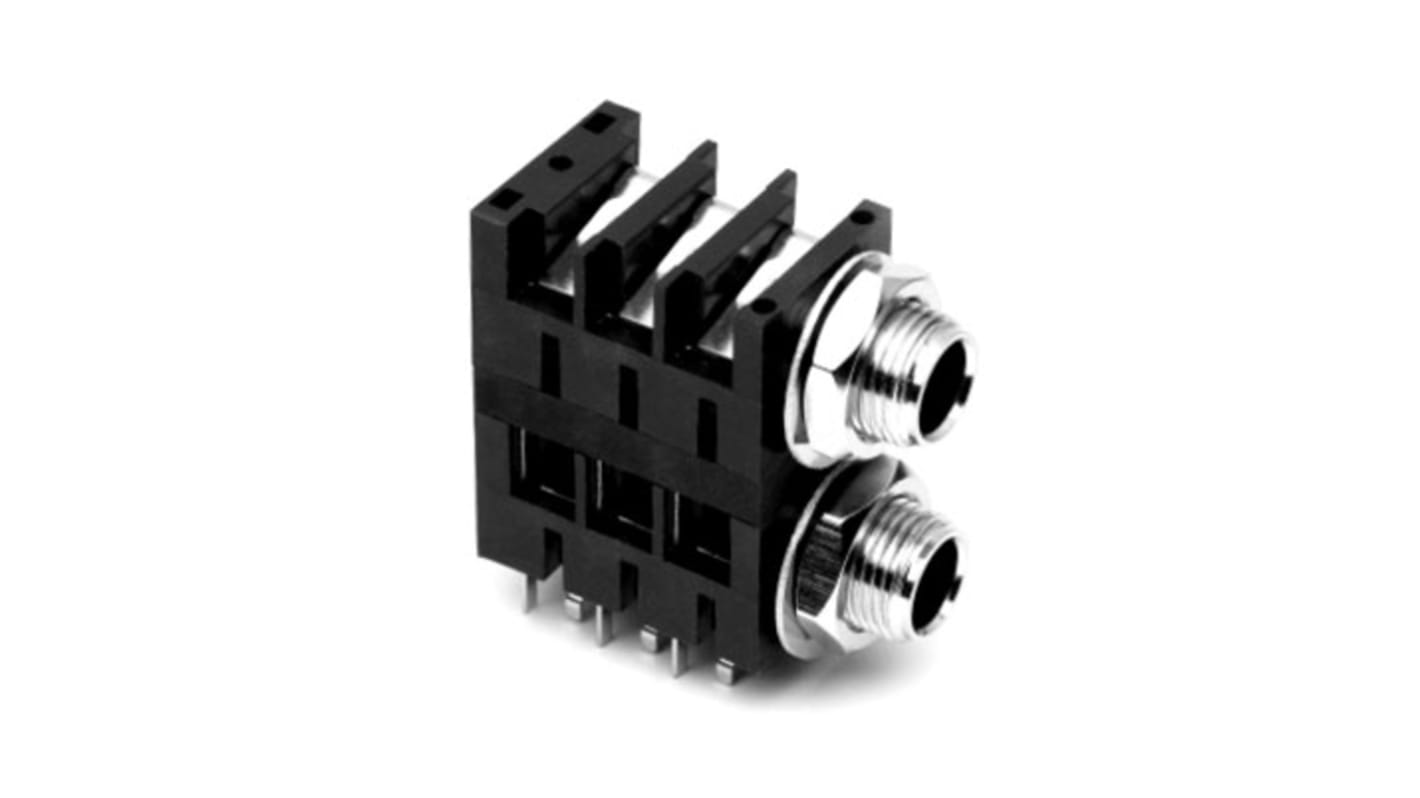 ACJMMHDCM Amphenol Audio Jack Connector 1/4 in PCB Phone Jack Socket 10A RS