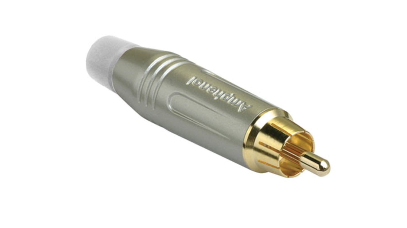 Amphenol Audio Satin Gold Cable Mount RCA Plug, Gold, 10A