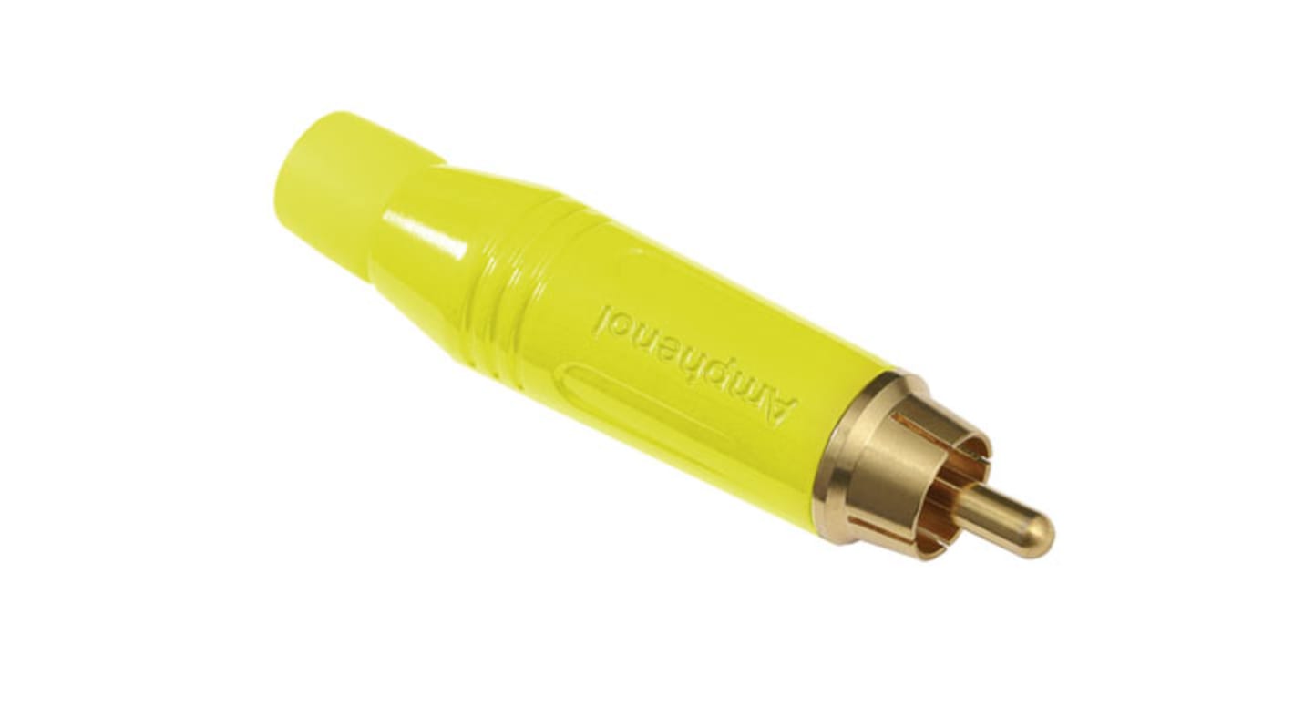 Amphenol Audio Stecker Gerade Weiß Cinchstecker, Kontakt vergoldet / 10A, Kabelmontage