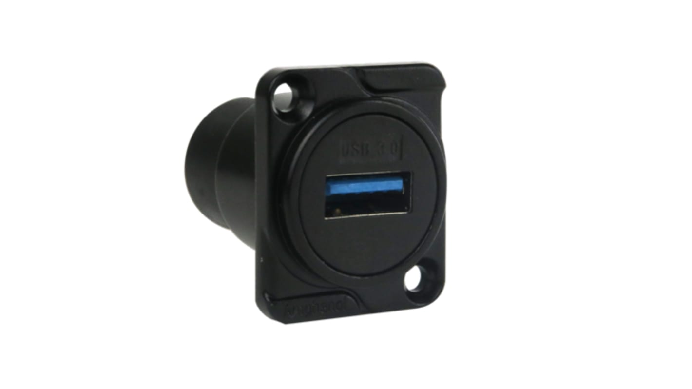 Amphenol Audio Straight, Chassis Mount, Socket Type Type A 3 IP40 USB Connector