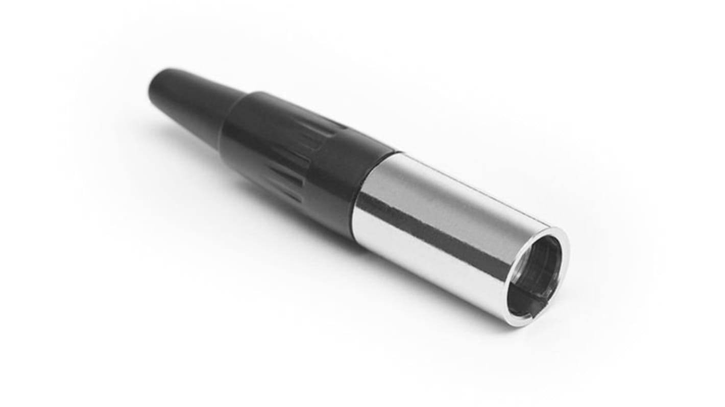 Amphenol Audio Stecker Gerade 4-polig Kabelmontage vernickelt Schwarz, Silber XLR-Steckverbinder, 50 V