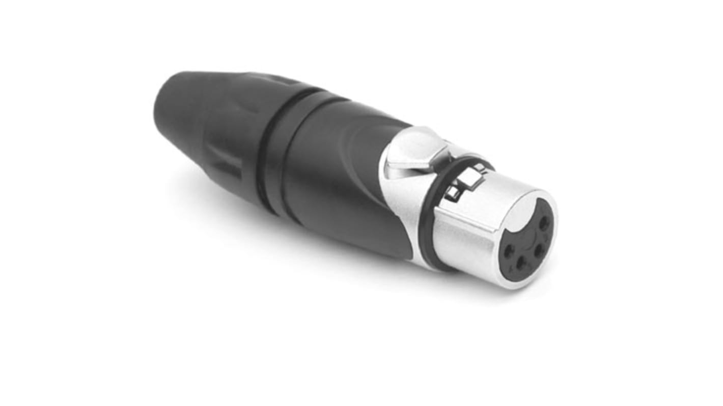 Conector XLR Hembra Recto de 4 pines Amphenol Audio revestidos de Oro, 15A, Montaje de Cable