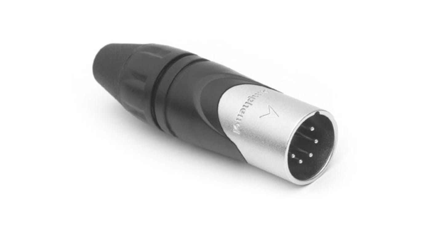 AX5M Amphenol Audio Cable Mount XLR Connector, Male, IP40, 133 V, 5