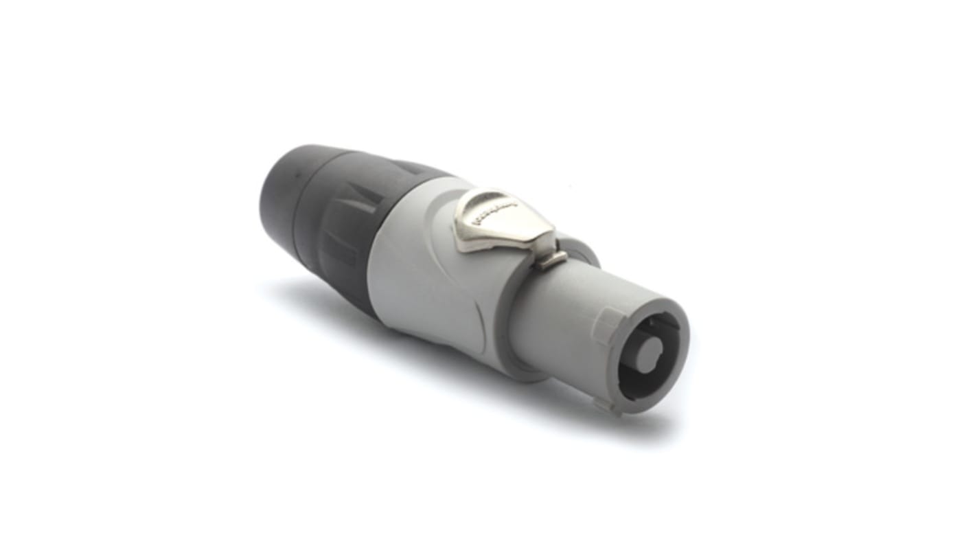 Amphenol Audio, HP IP54 Grey Cable Mount 3P Power Connector Plug, Rated At 25A, 3.2 kV No