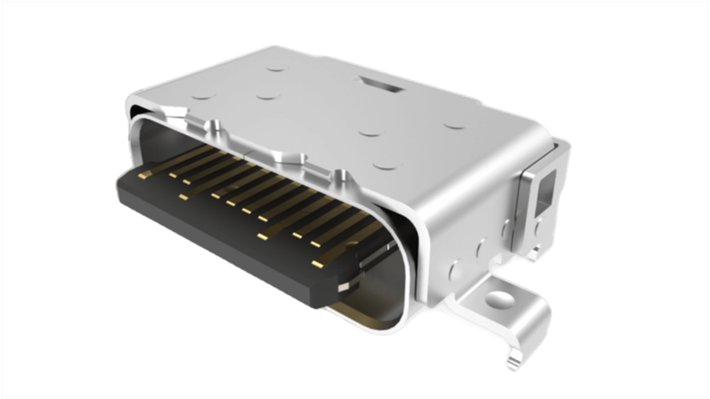 Conector USB C Amphenol Communications Solutions 124018402112A, Conector, Ángulo de 90° , Montaje medio, Versión