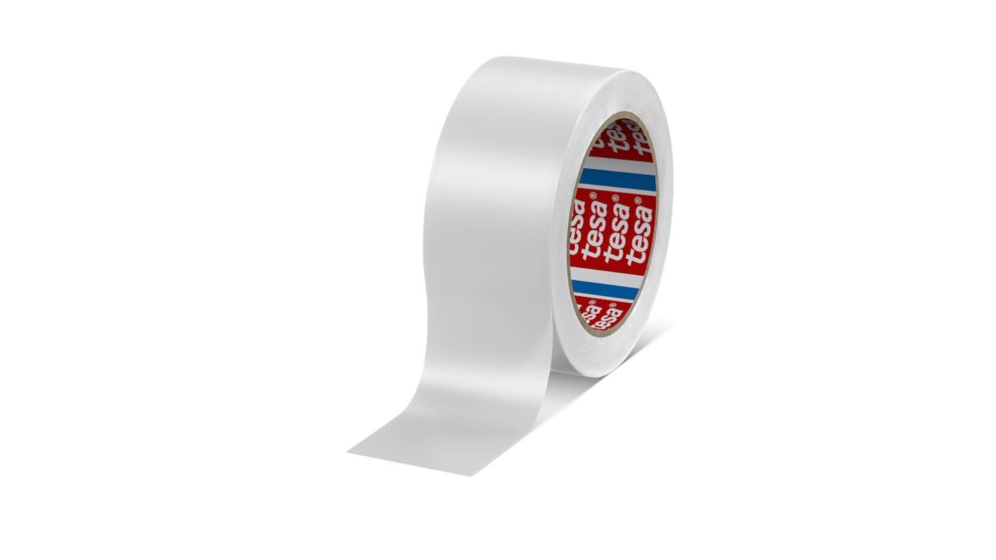 Tesa PVC Bodenmakierung Weiß Typ Klebeband für Fußböden, Stärke 0.15mm, 50mm x 33m